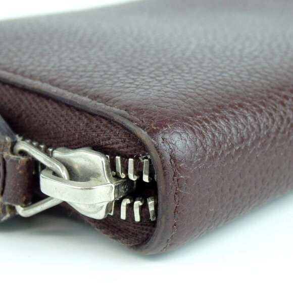 Authentic SAINT LAURENT CEP414680 0117 logo zip around purse leather [Used] - Picture 5 of 15